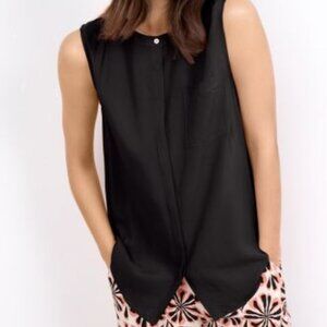Soya Concept Sleeveless Black Button Down, XL NWT